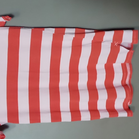 H&M Orange and Light Pink Striped T Shirt Dress w Bunny and Lemon Size M - Picture 4 of 6